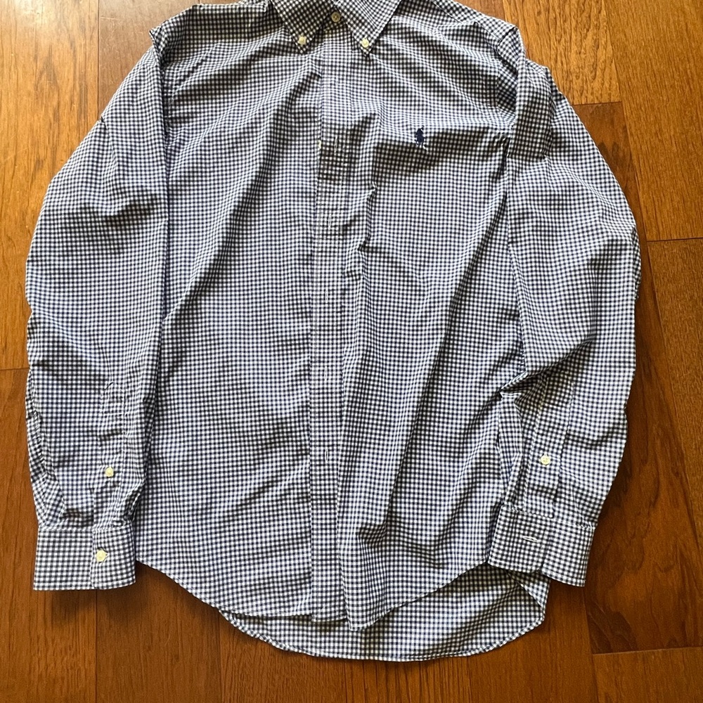 Ralph Lauren Blue and White Checkered Shirt